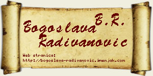 Bogoslava Radivanović vizit kartica